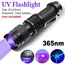 365/395nm UV LED Flashlight  Black Light Wavelength Violet Flashlight Pet Urine Scorpion Feminine Hygiene Detector Torch