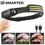 COB LED Sensor Head Lamp Induction Headlamp Built-in Battery Flashlight USB Rechargeable Head Torch 5 Lighting Modes Headlight