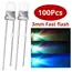 100PCS 3mm Fast Slow RGB Flash Red Blue Yellow Rainbow Multicolor Light Emitting Diode Decoration Billboard Atmosphere LED Lamp