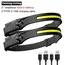 Induction Headlamps COB LED Sensor Head Lamp Built-in Battery Flashlight USB Rechargeable Head Torch 5 Lighting Modes Headlight