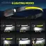 Induction Headlamps COB LED Sensor Head Lamp Built-in Battery Flashlight USB Rechargeable Head Torch 5 Lighting Modes Headlight