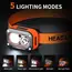 Motion Sensor Headlamp Lightweight LED Rechargeable Head Lamp Fishing Camping Head Flashlight Waterproof Forehead Head Light