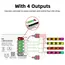 DOMRAEM ESP32 4 Output WLED Controller 16A Fuse & Level Shifter Sound Sync Compatible with WS281x Digital RGB IC LED Strip Light