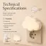 Cloud Shaped LED Nightlight with Light Sensor Plug in Automatic on Off Lamp for Children Room Hallway Stairway