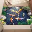 3D Optical Illusion Cat Round Hole Door Mat Daily Home Absorbent Anti-slip Carpet Living Room Bedroom Bathroom Doorway Decor Rug
