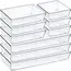 60/6/9/12Pack Drawer Organizers Clear Plastic Tub Containers for Bathroom Dressing Table Storage, Home Organization Makeup Kit