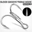 20pcs High Carbon Treble Hooks - Super Sharp, Solid Size 1#-14# Triple Barbed Steel Fishing Lure - Jigging Fishing Hook