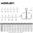 20pcs High Carbon Treble Hooks - Super Sharp, Solid Size 1#-14# Triple Barbed Steel Fishing Lure - Jigging Fishing Hook