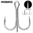 20pcs High Carbon Treble Hooks - Super Sharp, Solid Size 1#-14# Triple Barbed Steel Fishing Lure - Jigging Fishing Hook