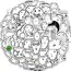 72PCS Abstract Eye Bubble Cat Graffiti Stickers Scrapbooking Collage Material Helmet Phone Water Cup Wall Notepad Decoration