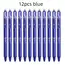 12pcs Press Type Erasable Gel Pens 0.5mm Black/Blue Ink Bullet Washable Handle Magic Refills Rod Super Capacity Ink Writing