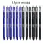 12pcs Press Type Erasable Gel Pens 0.5mm Black/Blue Ink Bullet Washable Handle Magic Refills Rod Super Capacity Ink Writing