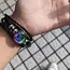 Mega Stone Key Chain Anime Peripheral Creativity Exquisite Fashion Black Leather Rope Buckle Key Chain Trend
