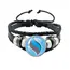 Mega Stone Key Chain Anime Peripheral Creativity Exquisite Fashion Black Leather Rope Buckle Key Chain Trend