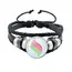 Mega Stone Key Chain Anime Peripheral Creativity Exquisite Fashion Black Leather Rope Buckle Key Chain Trend