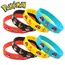 12pcs Pokemon Bracelet Anime Pikachu Charmander Children Cartoon Silicone Wristband Bracelets Party  Accessoires Cosplay Gifts