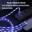 Glowing LED Light USB 3 IN 1 cable Phone Fast Charging Charger Luminous Type C Cable For Xiaomi iPhone Phone Accessories
