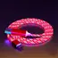 Glowing LED Light USB 3 IN 1 cable Phone Fast Charging Charger Luminous Type C Cable For Xiaomi iPhone Phone Accessories