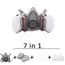 New 7in1/16in1 6200 Dust Gas Respirator Half Face Dust Mask For Painting Spraying Organic Vapor Chemical Gas Filter Work Safety