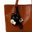 2Pcs Cool Plush Black Cat Doll Toy Keychain Bag Pendant Charms Car Keyring Accessories for Women Couples Kawaii Gift