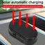 2PCS Solar Powered Car Fake Security Light Blue/Red Simulated Wireless Warning Lights Anti-Theft Alarm Flashing Signal Lamp