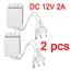 2pcs Power Adapter EU Outdoor Waterproof AC 100-240V Input DC 12V Volt Output Supply Charger Europe Universal Adapter Converter