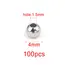20-100pcs 3 4 5 6 8mm Stainless Steel Spacer Beads Round Ball Charm Loose Seed Beads for DIY Bracelets Jewelry Making Supplies