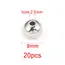 20-100pcs 3 4 5 6 8mm Stainless Steel Spacer Beads Round Ball Charm Loose Seed Beads for DIY Bracelets Jewelry Making Supplies
