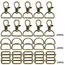 15 Pack Swivel Clasp D Ring and Slider Clasp Set Lanyard Snap Hook Keychain Clip Hook D Keychain Ring Lobster Claw Clasp