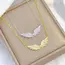 Fashion Retro Light Luxury White Jewelry Angel Wings Necklace Exquisite Personality Stainless Steel Clavicle Chain