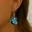 1 pair of Van Gogh starry sky pattern acrylic earrings, moon black cat unique ladies earrings, very suitable for daily party wea