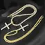 Hip Hop Iced Out Cross Pendant Necklace Strap 4mm Zircon Tennis Chain Men Women Sparkling Necklace Punk Jewelry Fashion Gift