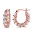 Huitan Full Paved Crystal CZ Hoop Earrings for Women Dazzling Accessories Wedding Party Delicate Birthday Gift Statement Jewelry