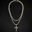Hip Hop Iced Out Cross Pendant Necklace Strap 4mm Zircon Tennis Chain Men Women Sparkling Necklace Punk Jewelry Fashion Gift