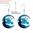 1 pair of Van Gogh starry sky pattern acrylic earrings, moon black cat unique ladies earrings, very suitable for daily party wea