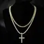 Hip Hop Iced Out Cross Pendant Necklace Strap 4mm Zircon Tennis Chain Men Women Sparkling Necklace Punk Jewelry Fashion Gift