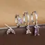 4pcs Fashion Cubic Zirconia Flower Hoop Earrings Set 18K Gold Plated Stainless Steel Stud Earring Piercing Jewelry aretes mujer