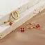 4pcs Fashion Cubic Zirconia Flower Hoop Earrings Set 18K Gold Plated Stainless Steel Stud Earring Piercing Jewelry aretes mujer