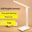 Folding Desk Lamp, USB Touch-Controlled Dimmable Night Light, LED USB Plug-In Desk Lamp, Suitable for Reading and Sleeping in St