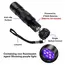 Portable LED Ultraviolet Torch IPX4 Waterproof 395nm 3W Mini UV Pen Light Banknote Pet Urine Stains Detector Pocket Torch Lamp