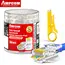 AMPCOM RJ45 Modular Plug in Canister Packaging Pass-Thru CAT6 Connector UTP 3μ 8P8C Crimp End for Ethernet Cable,100/50/30PCS