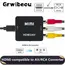 Grwibeou 1080P HDMI-compatible to RCA Converter AV/CVSB L/R Video Box HD 1920*1080 HDMI2AV Support NTSC PAL Output HDMI To AV