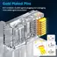 AMPCOM RJ45 Modular Plug in Canister Packaging Pass-Thru CAT6 Connector UTP 3μ 8P8C Crimp End for Ethernet Cable,100/50/30PCS