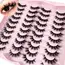 20pairs 5D Fluffy Eyelashes D Curl Lashes Thick Cat Eye Lashes Soft Wispy 8D Volume Fake Eyelash Extension Makeup