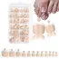 120Pcs Glossy Nude Pink French Press-On-Toenail Set 1*Box Short French Square  Fake Toe Nails Solid-Color Manicure Toenails Tips