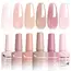 Venalisa Color Nail Gel Polish Kit  Jelly Pink Semi-transparent HEMA FREE Self Leveling Nude Natural Pink Nail Manicure Set