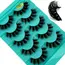 Cat Eye Eyelashes 3D Natural False Lashes D Curl Fluffy Soft Cross 5 Pairs Manga Lashes Wispy Natural Eyelash Extension Makeup