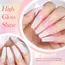BORN PRETTY 15ml Milky Pink Rubber Base Gel Nail Polish Glitter Semi-Permanent Varnish Soak Off Self Leveling UV LED Polish