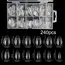 240Pcs/Box Half Matte XXS Almond Nail Tips Full Cover Soft Gel False Artificial Nails Extension Perfect for Extra Short Nail Beds