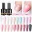 BORN PRETTY 15ml Milky Pink Rubber Base Gel Nail Polish Glitter Semi-Permanent Varnish Soak Off Self Leveling UV LED Polish